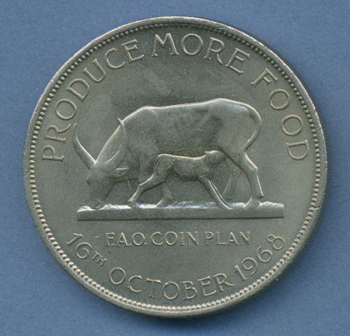 Uganda 5 Schilling 1968 Rinder, KM 7 vz (m4391)