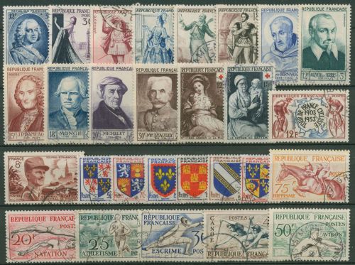 Frankreich Jahrgang 1953 komplett 958/85 gestempelt (SG99486)