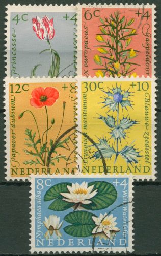 Niederlande 1960 Soziale und kulturelle Einrichtungen Blumen 746/50 gestempelt