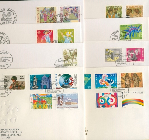 Schweiz 1989 Ersttagsbriefe Jahrgang 1989 FDC komplett (F9844)