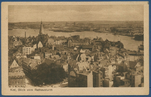 Kiel Altstadt Förde Blick vom Rathausturm ungebraucht (AK54)
