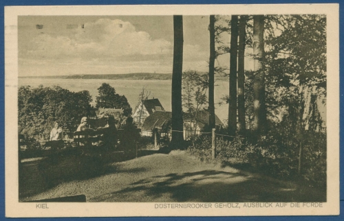Kiel Düsterbrooker Gehölz Blick auf die Förde gelaufen 1926 (AK58)