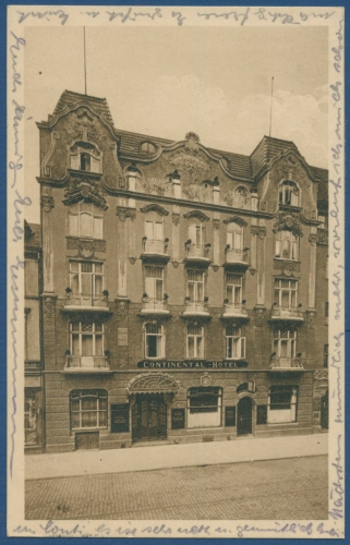 Kiel Continental-Hotel W. Dreischärf Hoflieferant gelaufen 1928 (AK103)