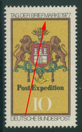 Bund 1977 Tag der Briefmarke mit Plattenfehler 948 I postfrisch