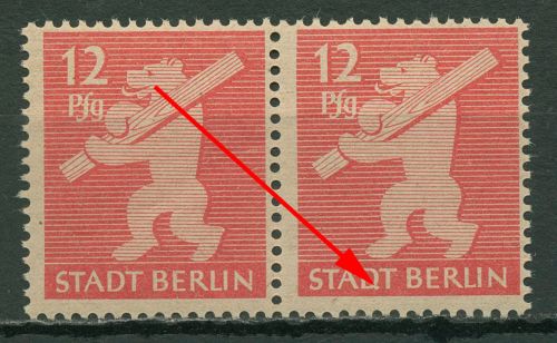 SBZ Berlin & Brandenburg 1945 Freimarke m. Plattenfehler 5 AA waz III postfrisch