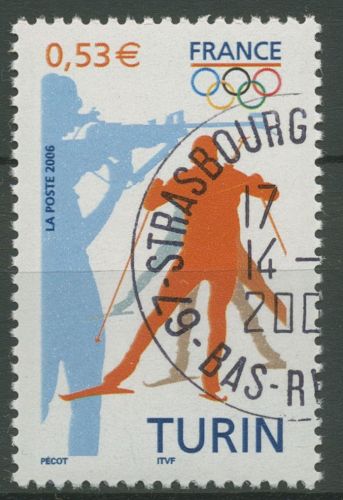 Frankreich 2006 Olympia Winterspiele Turin Biathlon 4040 gestempelt