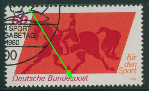 Bund 1980 Sporthilfe mit Plattenfehler 1047 I gestempelt