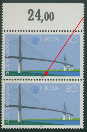 Bund 1987 Europa CEPT mit Plattenfehler 1322 I postfrisch