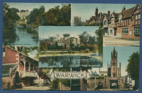 Warwick Mehrbilderkarte mit Leporello, 12 Bilder, ungebr. beschrieben (AK4276)