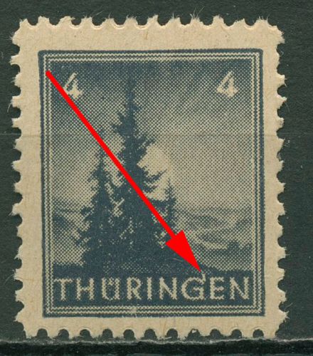 SBZ Thüringen Freimarke mit Plattenfehler 93 AX t V postfrisch