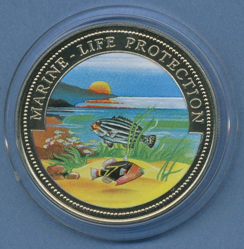 Somalia 10 Dollar 1998 Meeresschutz Fische, farbig, PP in Kapsel (m4556)