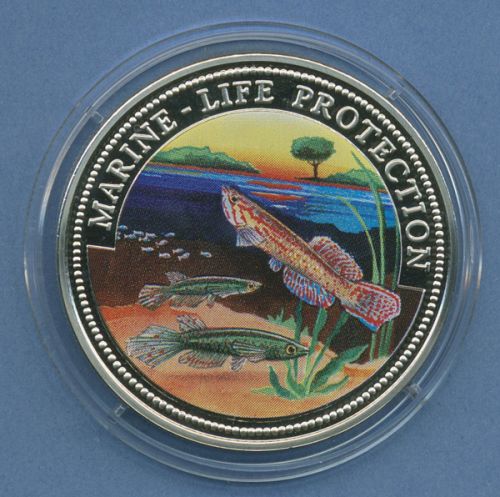 Somalia 10 Dollar 1999 Meeresschutz Fische, farbig, PP in Kapsel (m4557)