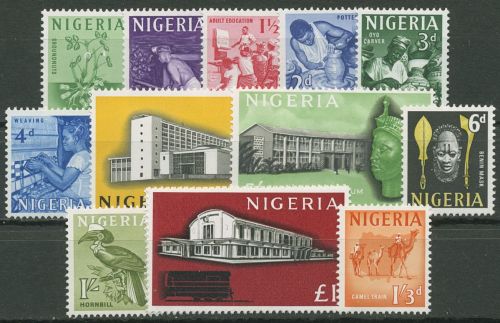 Nigeria 1961 Landesmotive Bergbau Handwerk Bahnhof Kamele 92/104 postfrisch