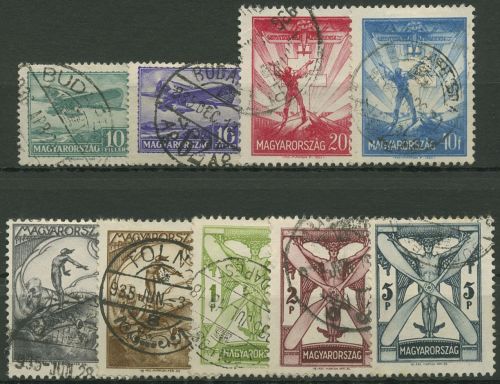 Ungarn 1933 Flugpostmarken 502/10 gestempelt