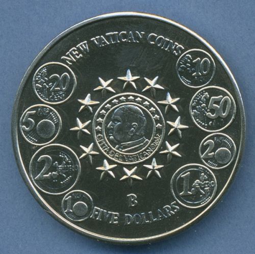 Liberia 5 Dollar 2004 Euromünzen des Vatican vz/st (m4585)