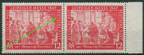 All. Besetzung 1947 Leipziger Messe mit Plattenfehler 965 VII Paar postfrisch