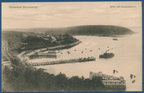 Ostseebad Glücksburg Anleger Dampfschiff, ungebraucht (AK107)