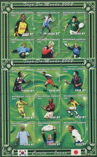 Mocambique 2001 Fußball-EM Spieler Kleinbogen 1950/61 K postfrisch (C40245)