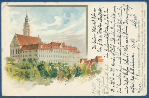Donauwörth Das Cassianeum Schule und Erziehungsanstalt, gelaufen 1900 (AK201)