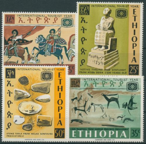 Äthiopien 1967 Int. Jahr des Tourismus Höhlenmalerei 572/75 postfrisch
