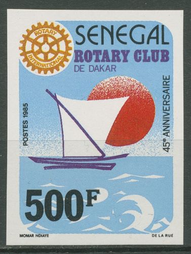 Senegal 1987 45 Jahre Rotary-Club von Dakar Segelboot 929 B ungezähnt postfrisch