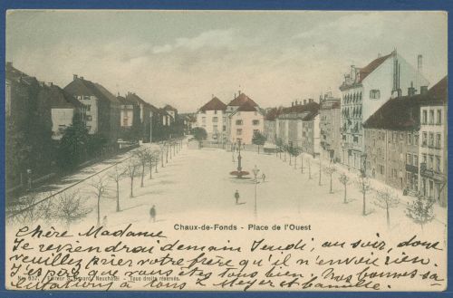 Chaux-de-Fonds Place de l'Ouest, gelaufen 1904 (AK4258)