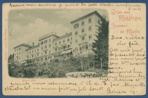 Gruss aus Magglingen Maclin Grand-Hotel, gelaufen 1900 (AK4253)