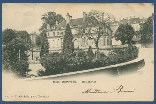Neuchatel Neuenburg Hotel DuPeyrou, gelaufen 1899 (AK4249)