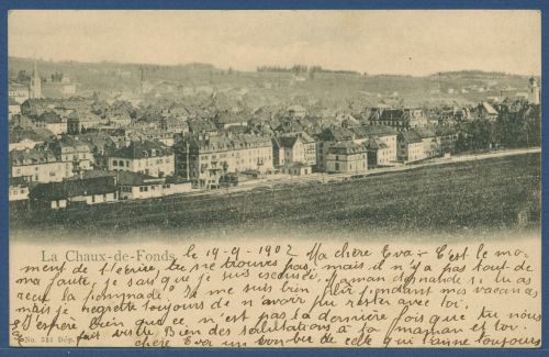 Chaux-de-Fonds Gesamtansicht, gelaufen 1902 (AK4242)