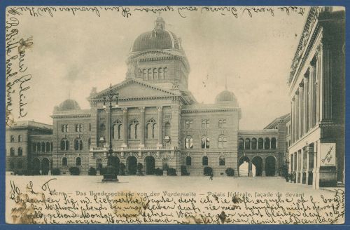 Bern Bundesgebäude von der Vorderseite, gelaufen 1902 (AK4241)