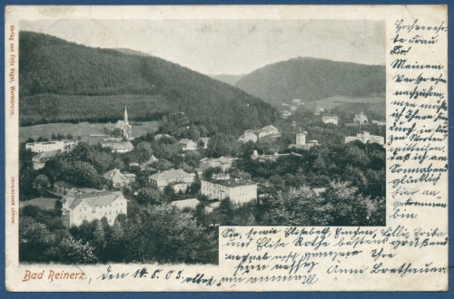 Bad Reinerz Gesamtansicht, gelaufen 1905 Marke fehlt (AK52)