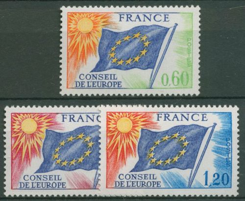 Frankreich 1975 Dienstmarken Europarat Europafahne D 16/18 postfrisch
