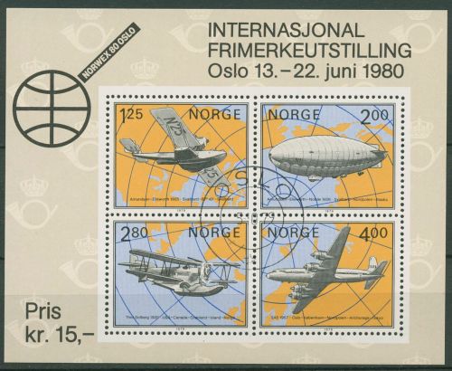 Norwegen 1979 NORWEX 1980 Arktische Luftfahrt Block 2 gestempelt (C25931)