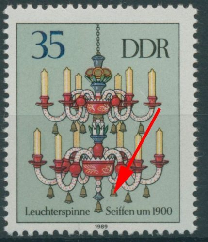 DDR 1989 Erzg. Leuchterspinnen mit Plattenfehler 3292 I postfrisch (R7925)