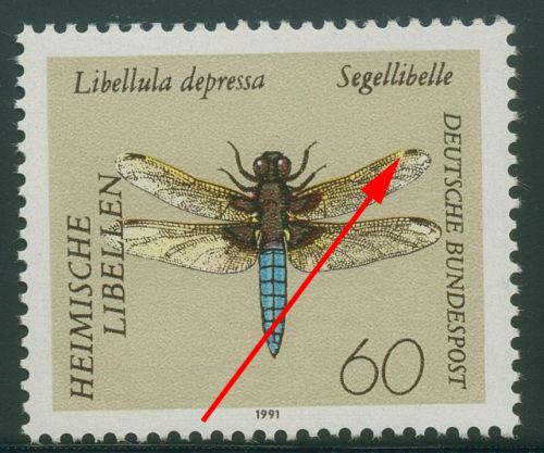 Bund 1991 Libellen mit Plattenfehler 1546 I postfrisch