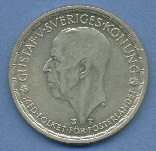 Schweden 2 Kronen 1950, Gustaf VI., Silber, KM 815 vz (m4622)