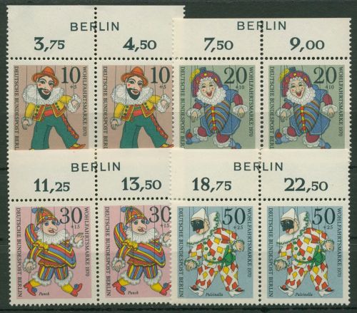 Berlin 1970 Marionetten Oberrand mit Inschrift Berlin 373/76 postfrisch