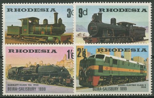 Rhodesien 1969 Eisenbahnlinie Beira-Salesbury Lokomotiven 80/83 postfrisch
