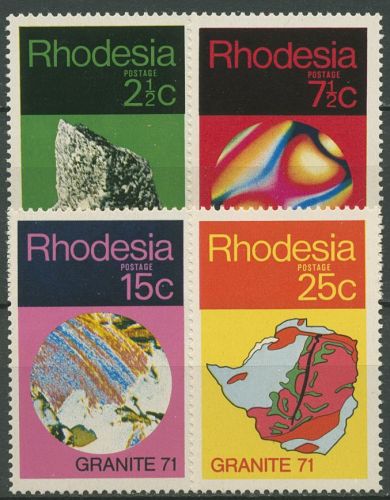Rhodesien 1971 Geologischer Kongress Mineralien Gestein 114/17 postfrisch