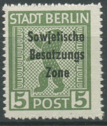 SBZ Allgemeine Ausgabe 1948 Freimarke mit Aufdruck 200 B vx postfrisch
