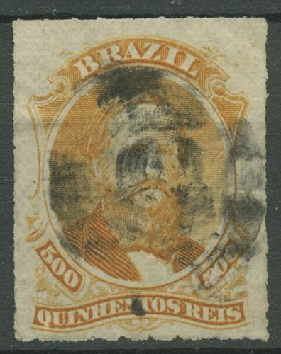 Brasilien 1876 Kaiser Pedro II. 36 kleine Fehler gestempelt
