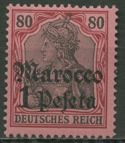 Deutsche Post in Marokko 1905 Germania mit Aufdruck 29 mit Falz