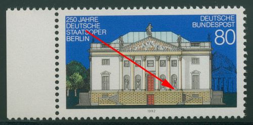 Bund 1992 250 Jahre Deutsche Staatsoper BERLIN Plattenfehler 1625 f 1 postfrisch