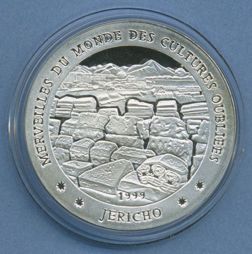 Tschad 1000 Francs 1999 Stadt Jericho, Silber, PP in Kapsel (m4702)