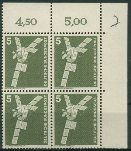 Bund Bogenmarken 1975 Industrie & Technik 846 4er-Block Ecke 2 postfrisch