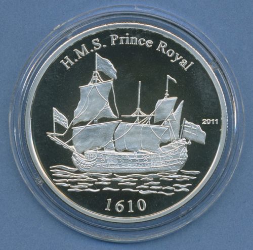 Togo 1000 Francs 2011 Segelschiff Prince Royal, Silber, PP in Kapsel (m4760)