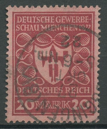 Deutsches Reich 1922 Deutsche Gewerbeschau München 204 b gestempelt geprüft