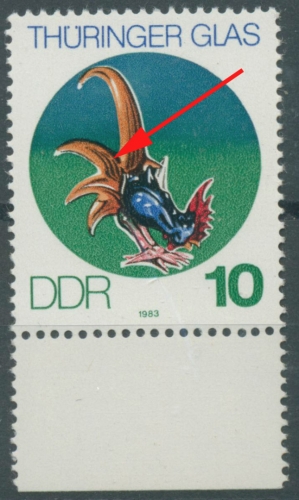 DDR 1983 Thüringer Glas mit Plattenfehler 2835 f 43 postfrisch (R10050)