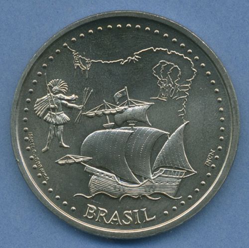 Portugal 200 Escudos 1999 Segelschiff Entdeckung Brasiliens, KM 718 vz/st (m4779)