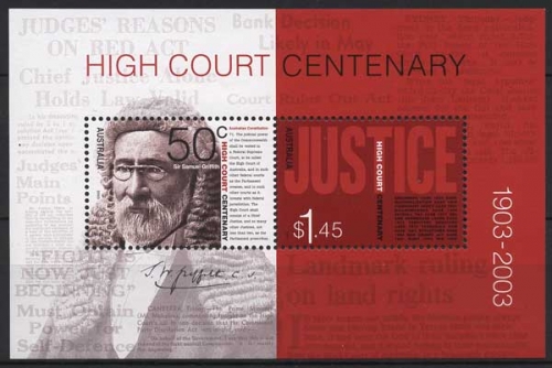 Australien 2003 100 Jahre Oberster Gerichtshof Block 49 postfrisch (C24147)